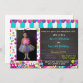 Invitation personnalisable Candyland (Devant / Derrière)