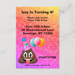 Invitation personnalisable d'anniversaire d'Emoji