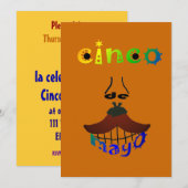 Invitation Personnalisable de Cinco De Mayo (Devant / Derrière)