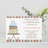 Invitation personnalisable de gâteau (Debout devant)