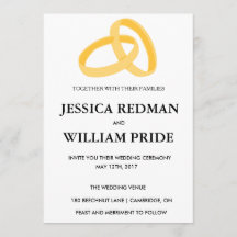 Invitation personnalisable de mariage d'anneaux