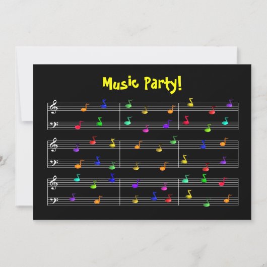 Invitation personnalisable de musique de fête (Devant)