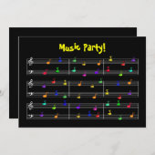 Invitation personnalisable de musique de fête (Devant / Derrière)