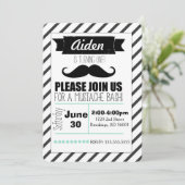 Invitation personnalisable de partie de moustache (Debout devant)