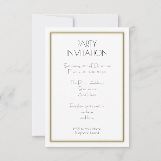 Invitation personnalisable de partie de programme (Dos)