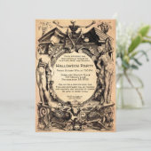 Invitation personnalisable de style vintage effray (Debout devant)