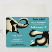 Invitation personnalisable de style Zoo vintage (Devant / Derrière)