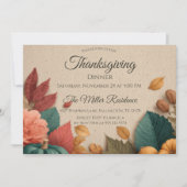 Invitation personnalisable de Thanksgiving à l'aut (Devant)