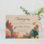 Invitation personnalisable de Thanksgiving à l'aut (Debout devant)