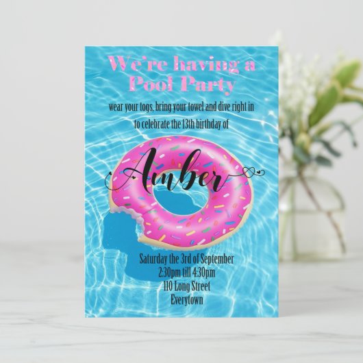 Invitation personnalisable douce superbe (Debout devant)