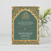 Invitation Personnalisable Elegant Mariage islamique Modèle Q (Debout devant)