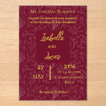 Invitation personnalisable en acrylique Marron Roy