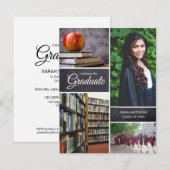 Invitation Personnalisable Graduate photo collage classe de c (Devant / Derrière)