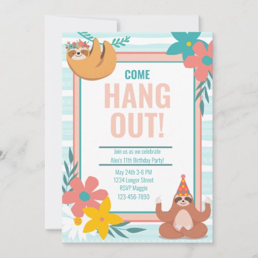 Invitation Personnalisable Hang Out Jungle Rainforest Anniver (Devant)