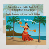 Invitation Personnalisable Mele Kalikimaka Vintage hawaïen (Devant / Derrière)
