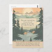 Invitation personnalisable Montagnes et Pinetree (Devant / Derrière)