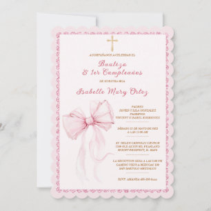 Invitation Personnalisable Para Bautizo y Primer Cumpleaños