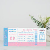 Invitation Personnalisable pour bébé Girl Flight I (Debout devant)