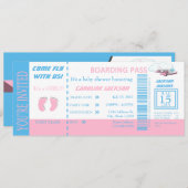 Invitation Personnalisable pour bébé Girl Flight I (Devant / Derrière)