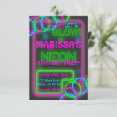 Invitation personnalisable pour soirée Glow (Debout devant)