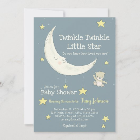 Invitation personnalisable pour une baby shower « (Devant)