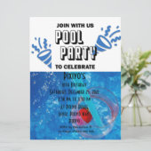 Invitation personnalisable pour une fête à la pisc (Debout devant)