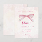 Invitation personnalisable pour une fête d'anniver (Devant / Derrière)