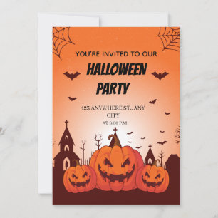 Invitation personnalisable pour une fête d'Hallowe