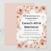 Invitation personnalisable pour une garden-party f (Devant / Derrière)