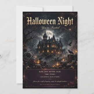 Invitation personnalisable pour une soirée de chât
