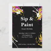 Invitation personnalisable pour une soirée peintur (Devant)