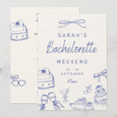 Invitation personnalisable pour week-end de jeune  (Devant / Derrière)