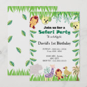 Invitation Personnalisable Safari fête d'anniversaire (Devant / Derrière)