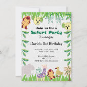 Invitation Personnalisable Safari fête d'anniversaire (Devant)