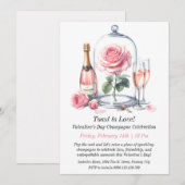 Invitation Personnalisable Saint Valentin Fête du Champagne (Devant / Derrière)