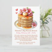 Invitation Personnalisable Saint Valentin Pancake Brunch Invi (Debout devant)
