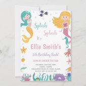 Invitation Personnalisable sous la sirène bordée de mer (Devant)