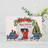 Invitation Personnalisable sur mesure Portrait de famille vac (Debout devant)