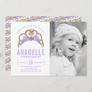 Invitation Personnalisable Tiara Photo Anniversaire Invitatio