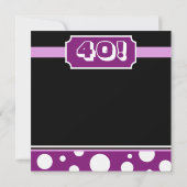 Invitation Personnalisation de la fête du quarantième anniver (Dos)