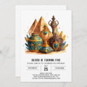 Invitation Personnalisation Égypte ancienne Pyramides moderne (Devant / Derrière)