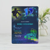 Invitation Personnalisé 12e anniversaire garçon (Debout devant)