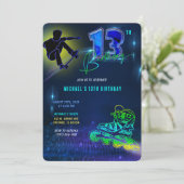 Invitation Personnalisé 13e anniversaire garçon (Debout devant)