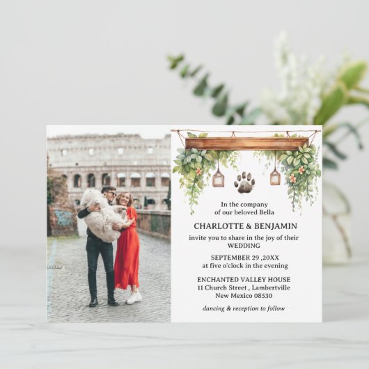 Invitation Personnalisé 2 Mariage photo (Debout devant)