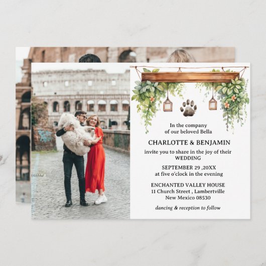 Invitation Personnalisé 2 Mariage photo (Devant / Derrière)