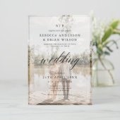 Invitation Personnalisé 2 Photo Chic Mariage de calligraphie (Debout devant)