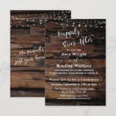 Invitation Personnalisé 3 - Lumières Rustiques En Bois Joyeus (Devant / Derrière)