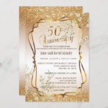 Invitation Personnalisé - 50e anniversaire de Mariage de Part<br><div class="desc">Commande personnalisée - 50TH GOLD Parties scintillant Mariage Anniversaire Invitations prêt pour vous à personnaliser. Choisissez parmi plusieurs types de papier et/ou de forme différents pour répondre à vos besoins. ⭐ Ce produit est entièrement personnalisable. Les graphiques et / ou le texte peuvent être ajoutés, supprimés, déplacés, redimensionnés, changés autour,...</div>