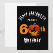 Invitation Personnalisé 60e anniversaire Bonne fête d'Hallowe (Devant / Derrière)