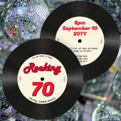 Invitation Personnalisé 70e anniversaire Retro Music Record R